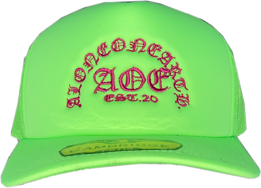 TRUCKER HAT (Lime Green & Hot Pink)
